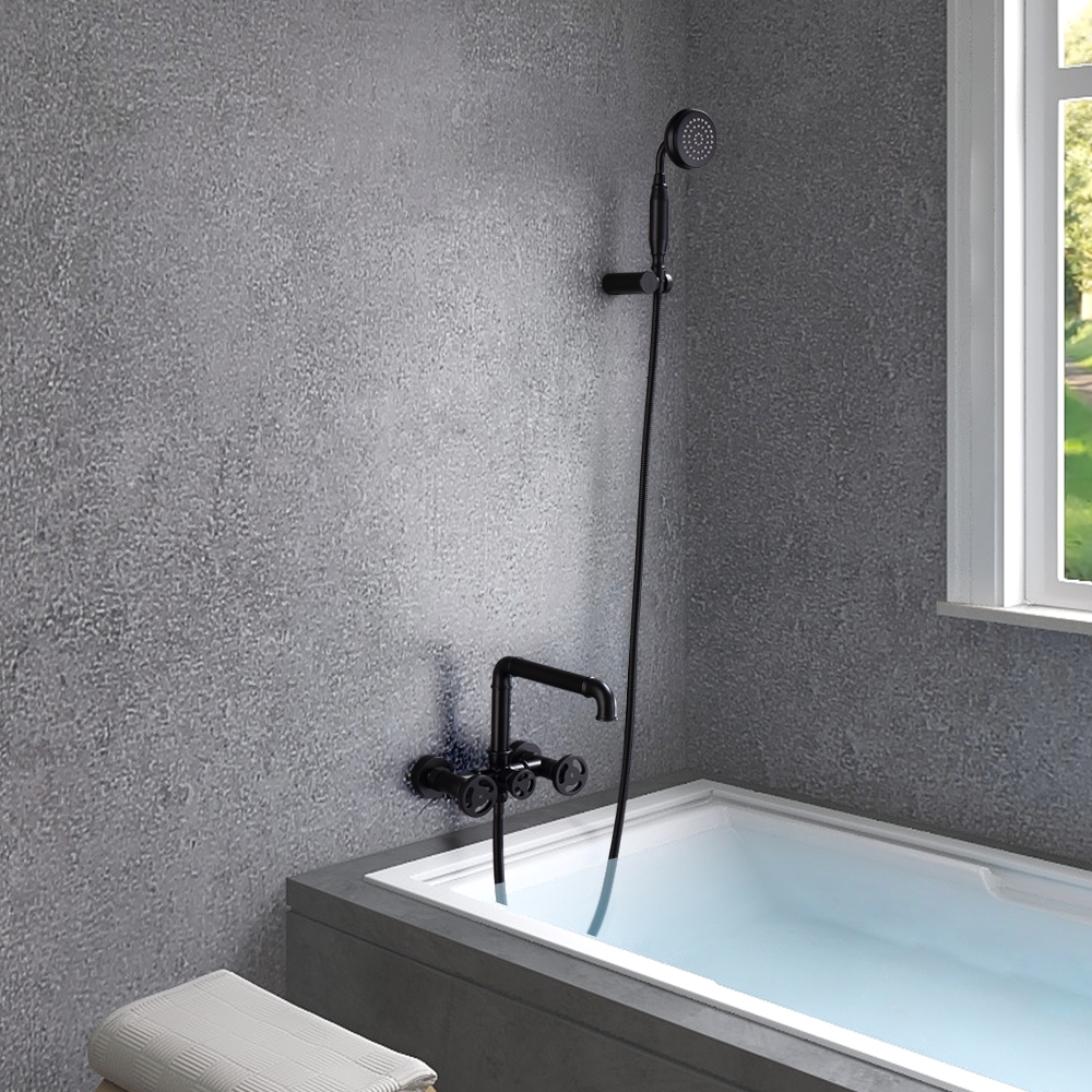 HMR - Ruth Wall Mounted Filler Faucet with Hand Shower in Brass