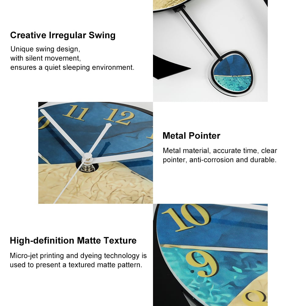 HMR - Wall Clock Home Background Hanging Art in Multi-Color