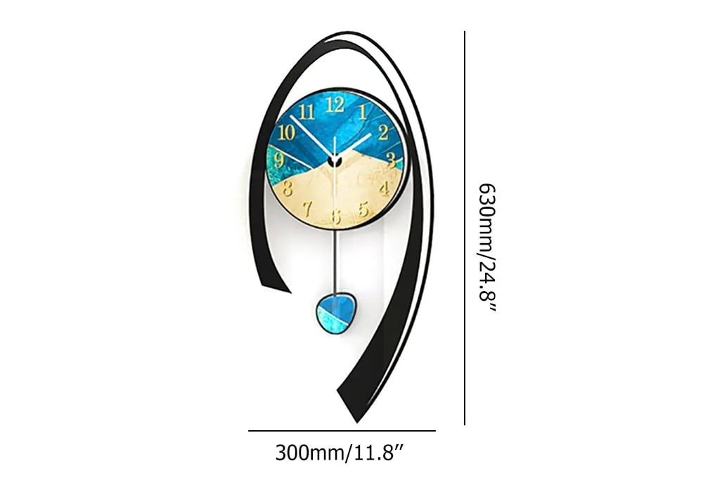 HMR - Wall Clock Home Background Hanging Art in Multi-Color