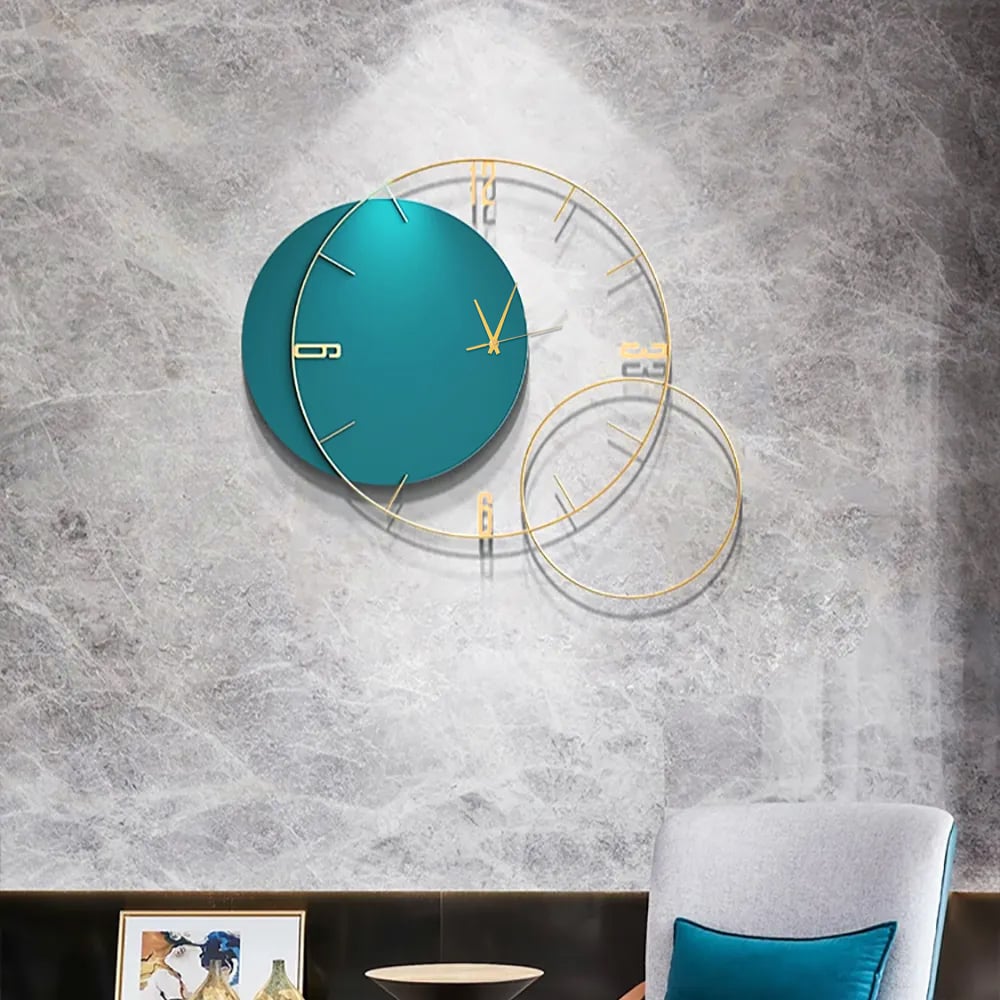 HMR Modern Round Oversized Wall Clock Home Decor Art - Green