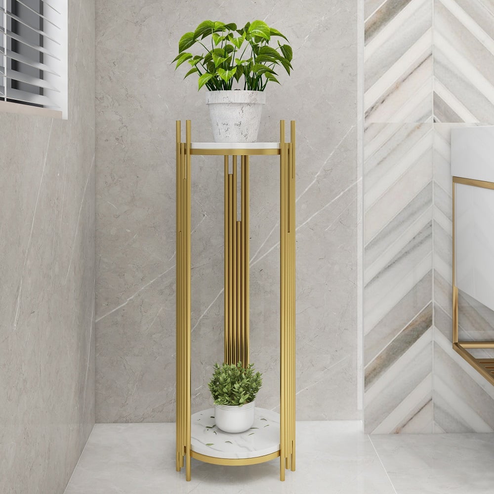 HMR - Metal 2-Tiered Plant Stand for Indoor in 35.4"