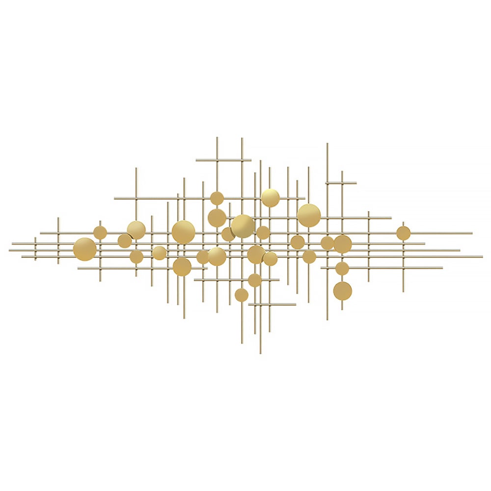 HMR - Metal Wall Decor Abstract Bar and Dots in Gold