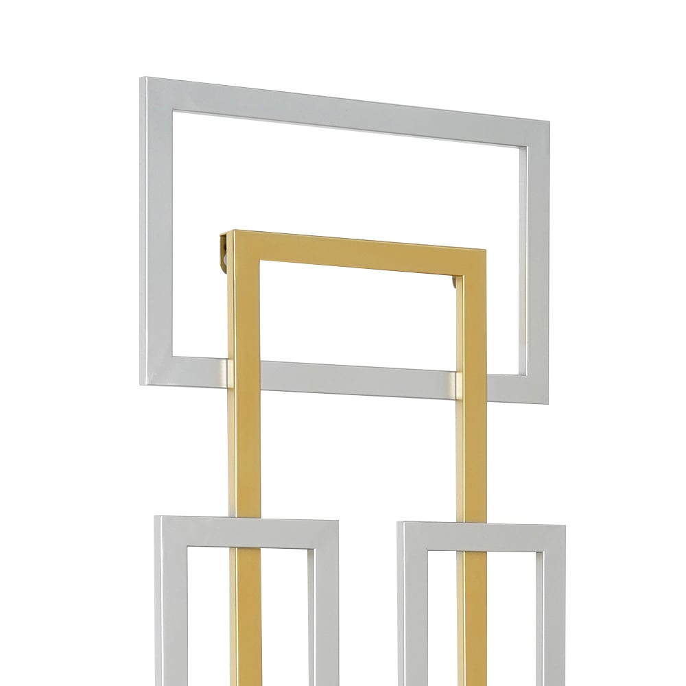 HMR - 2 Pieces Geometric Rectangle Metal Wall Decor in Gold and Silver