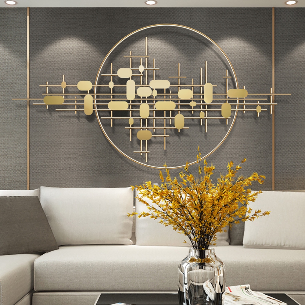 HMR - 3D Big Wall Decorative Metal Home Hanging Art in Gold