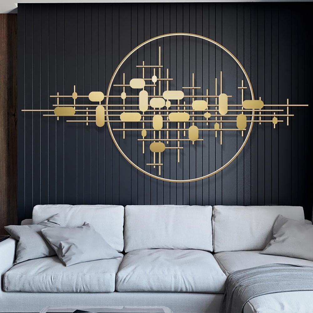 HMR - 3D Big Wall Decorative Metal Home Hanging Art in Gold