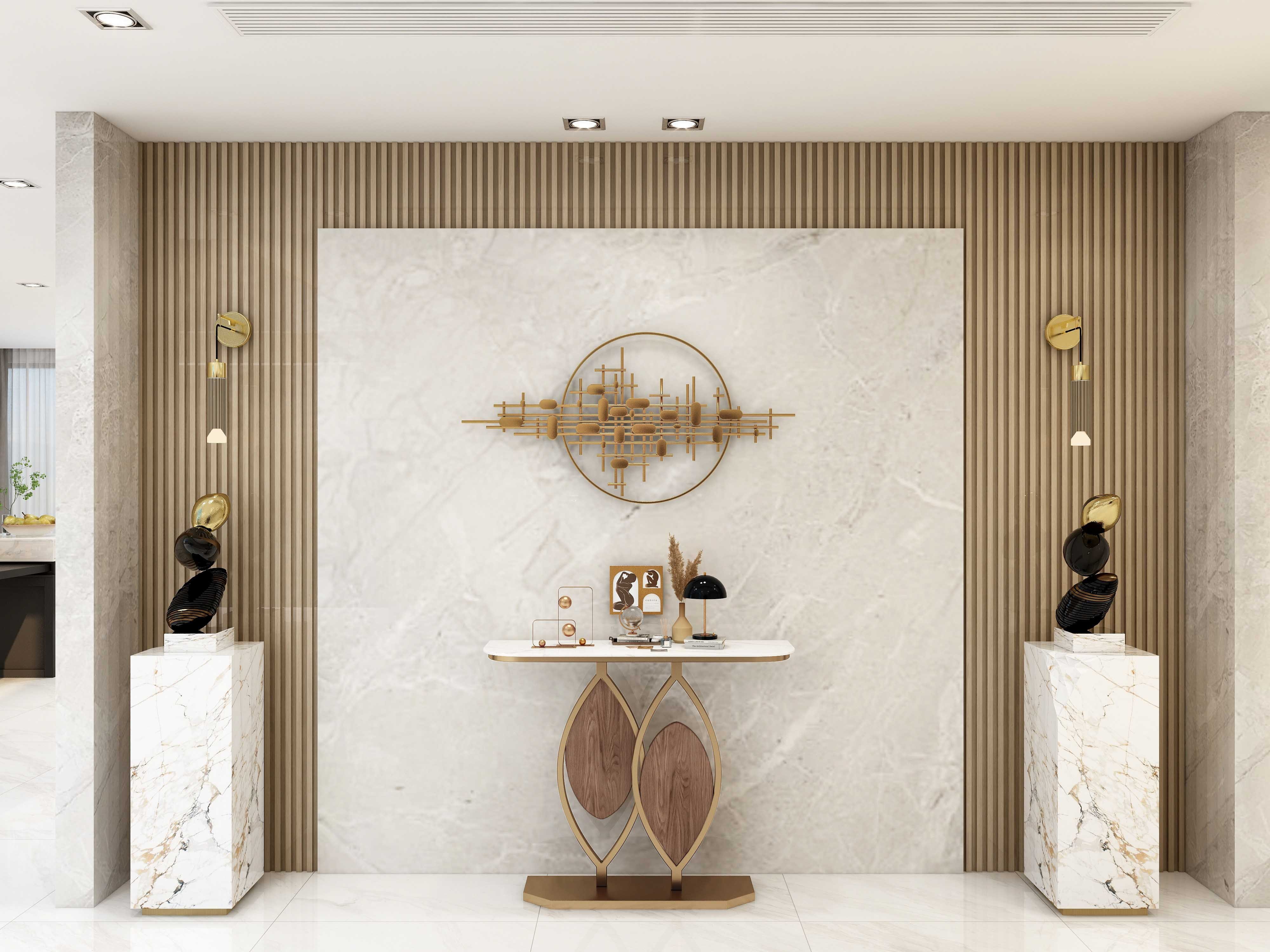 HMR - 3D Big Wall Decorative Metal Home Hanging Art in Gold