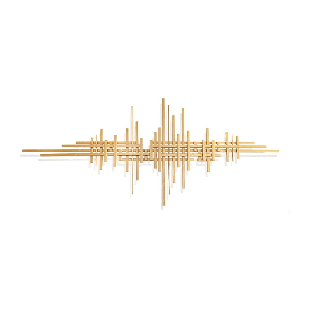 HMR - Geometric Lines Metal Wall Home Hanging Accent in Gold
