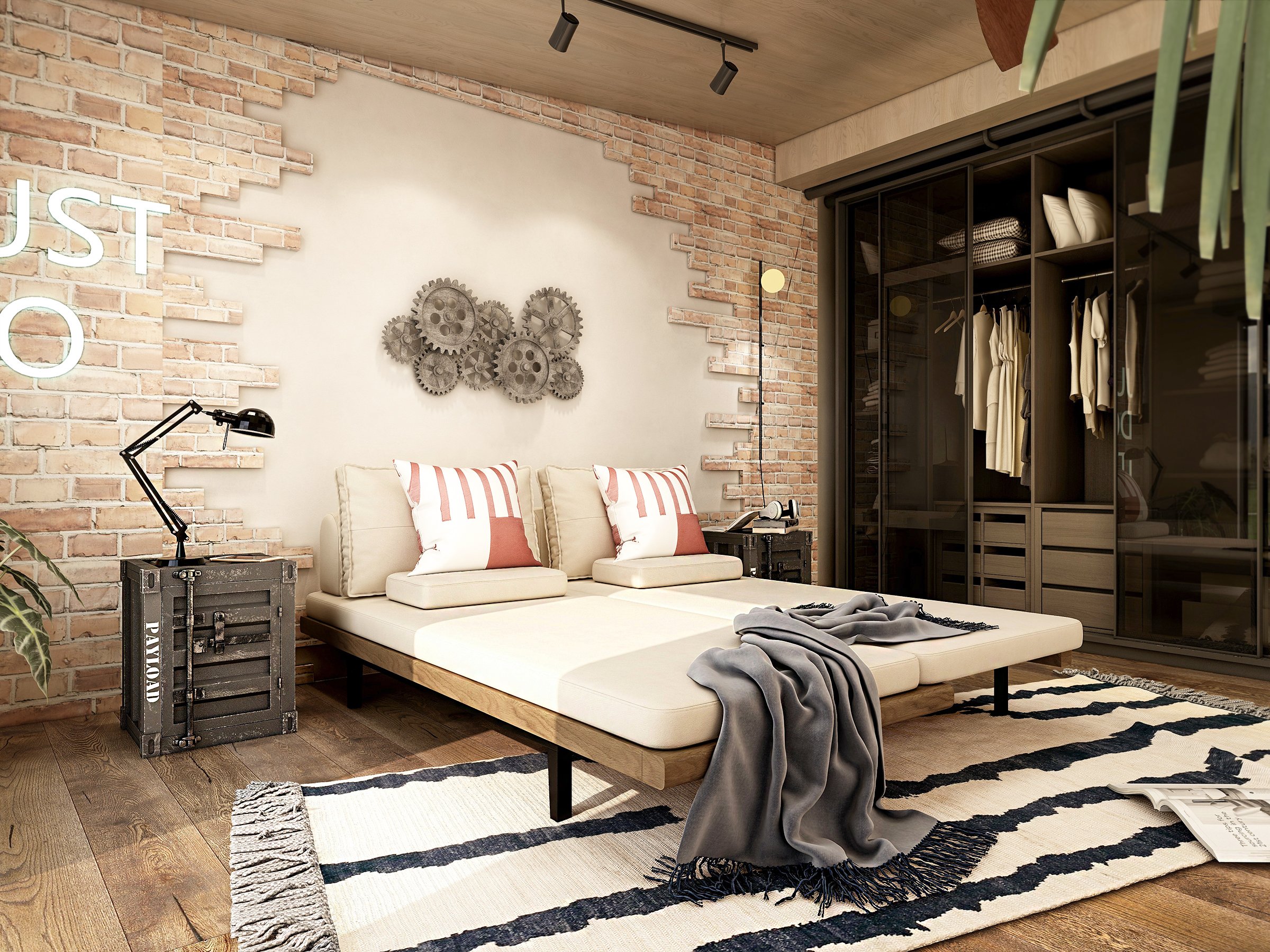 HMR - Distressed Wall Decor with Gear Design in Silver