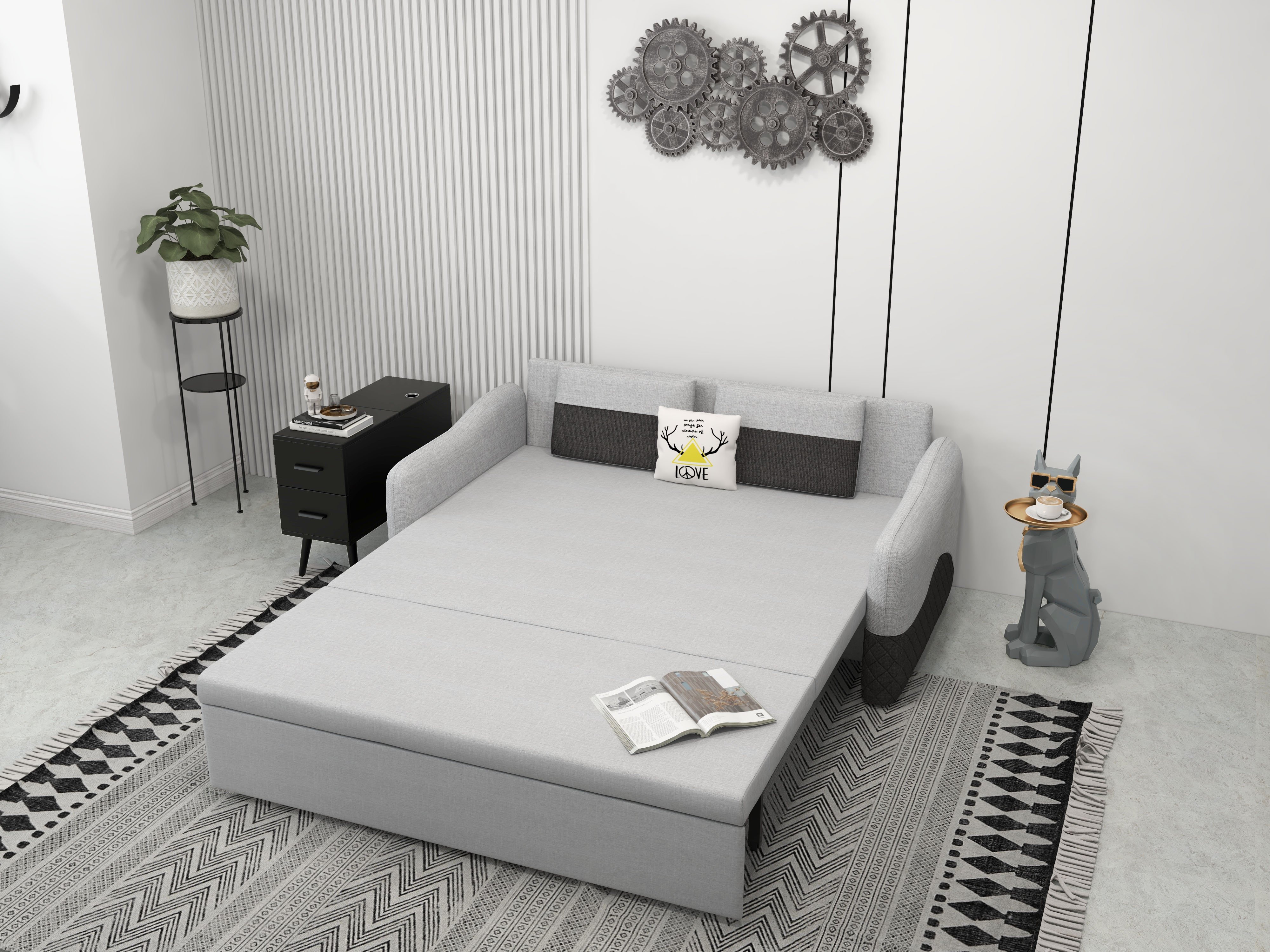 HMR - Distressed Wall Decor with Gear Design in Silver
