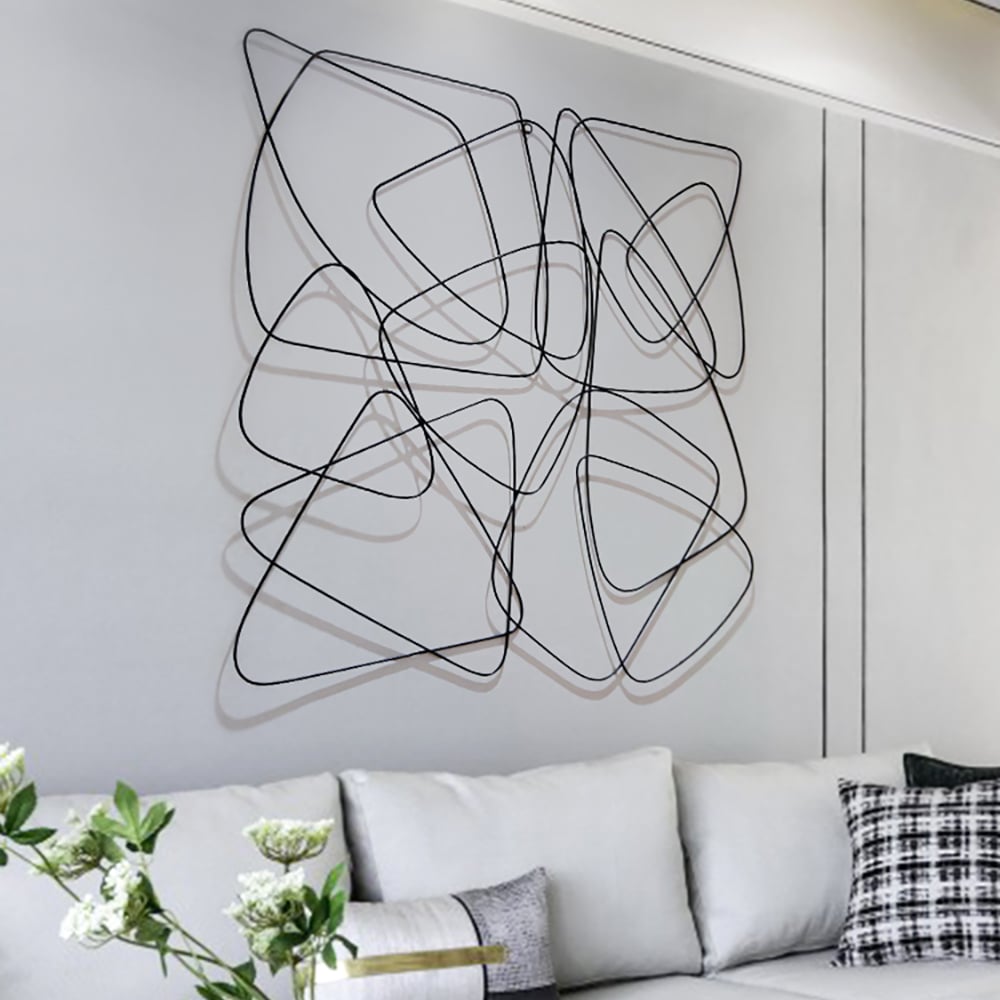 HMR - 3D Metal Wall Home Art in Black