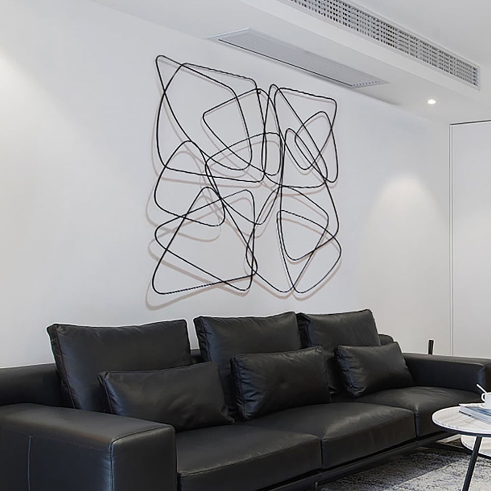 HMR - 3D Metal Wall Home Art in Black