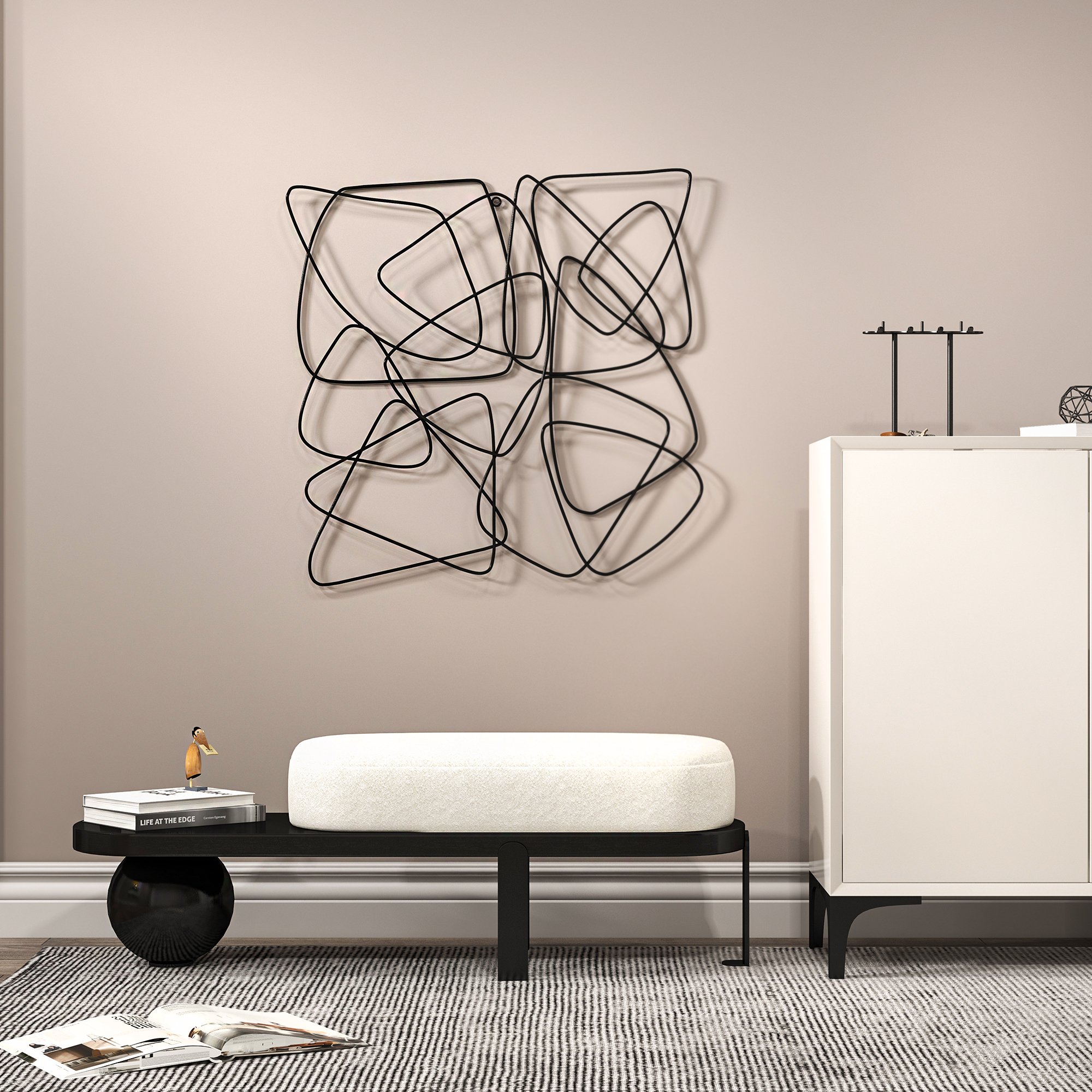 HMR - 3D Metal Wall Home Art in Black