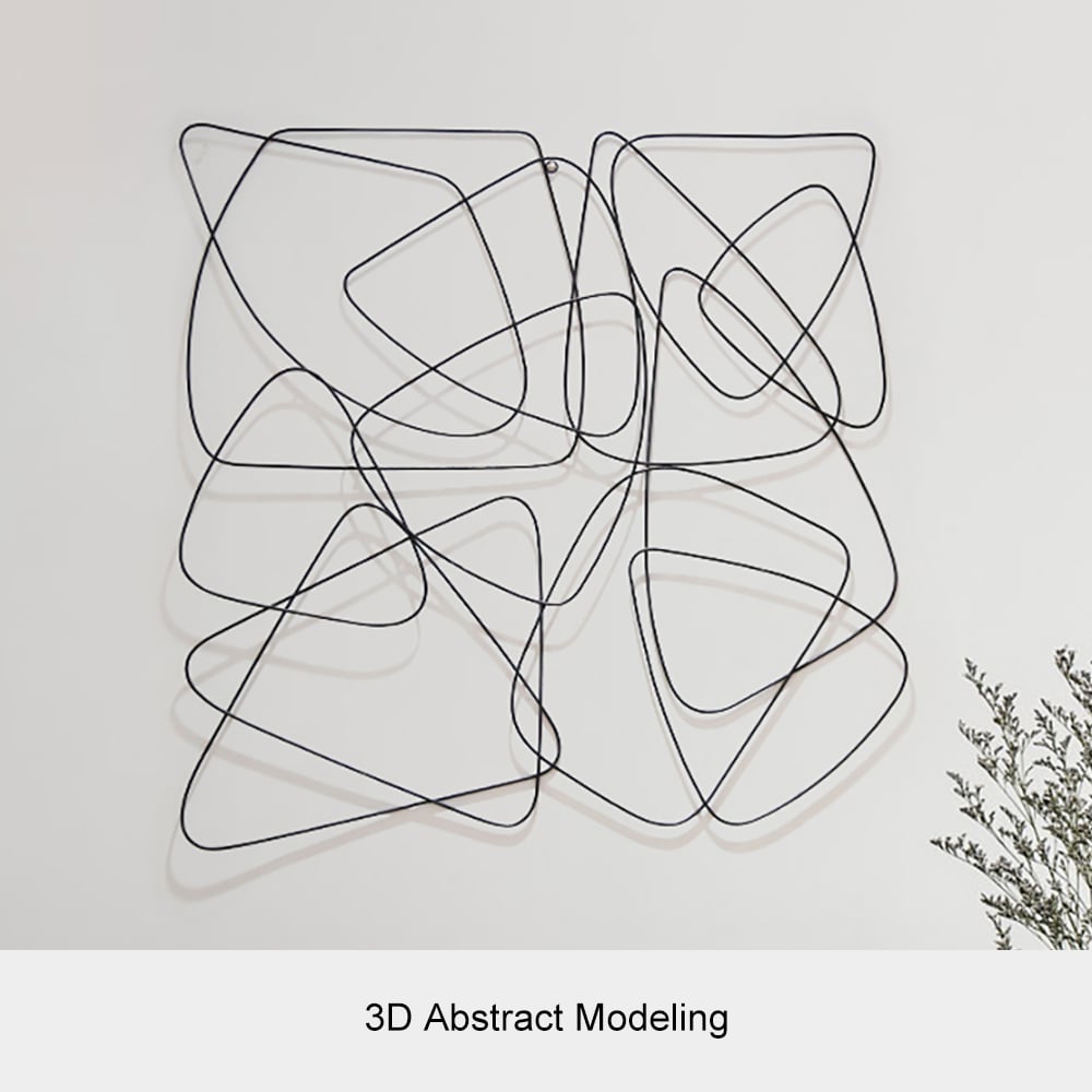 HMR - 3D Metal Wall Home Art in Black