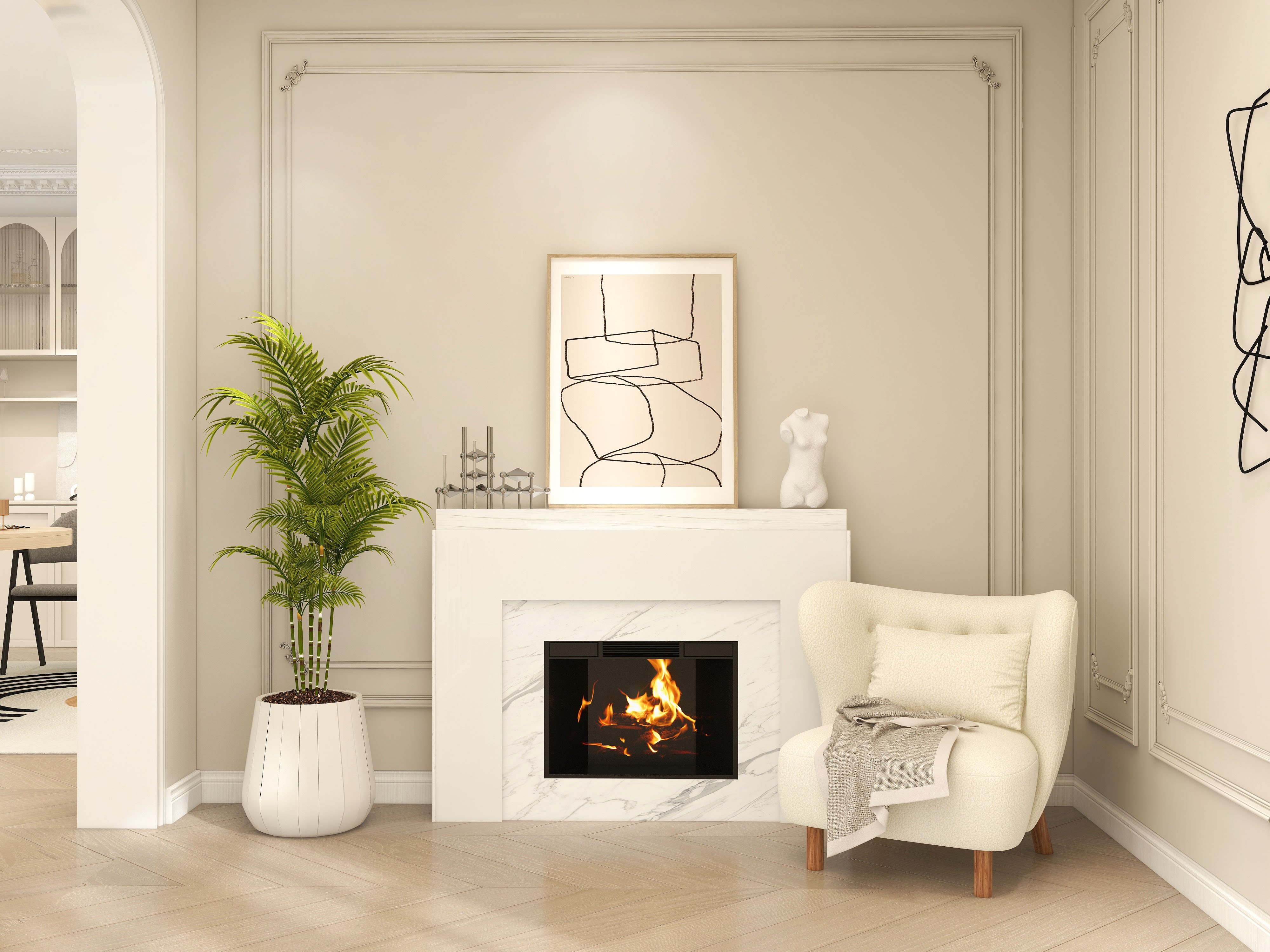 HMR - 3D Metal Wall Home Art in Black