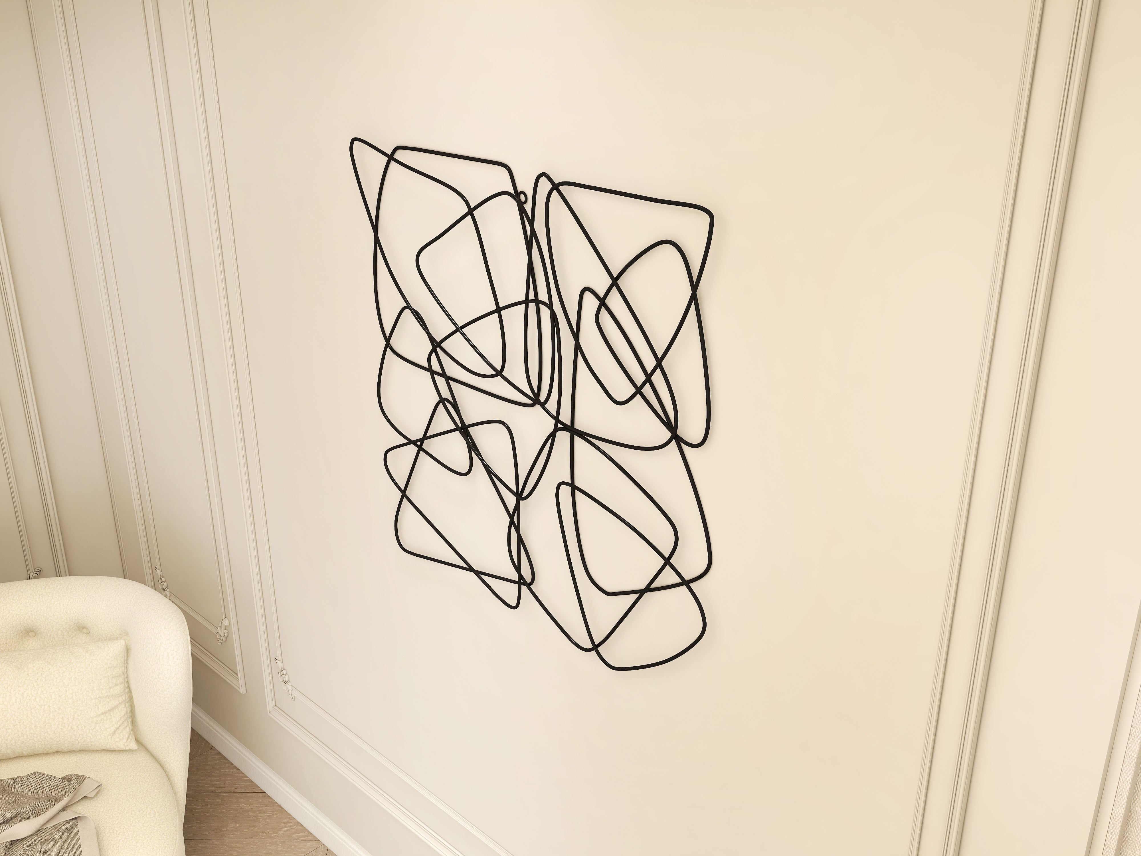 HMR - 3D Metal Wall Home Art in Black