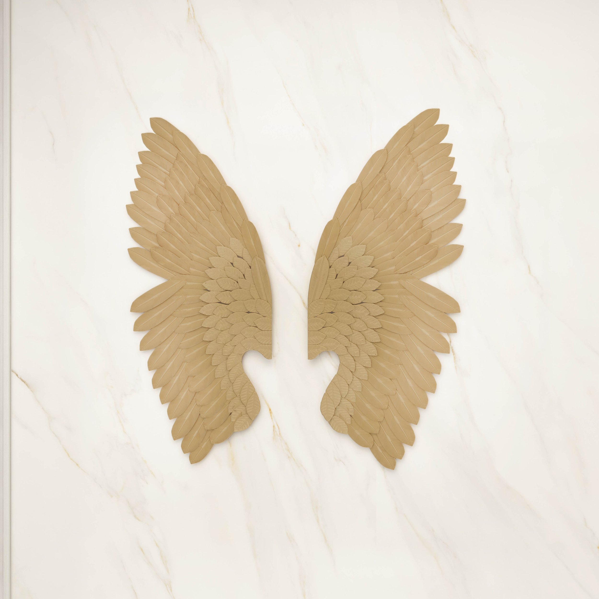 HMR - 2 Pieces Wing Wall Decor Home Art in Gold