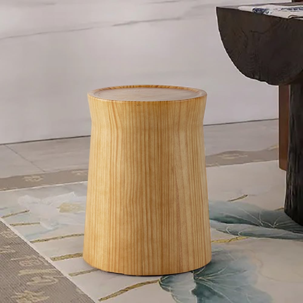 HMR Small Cottage Round Side Table - Beige, Wood