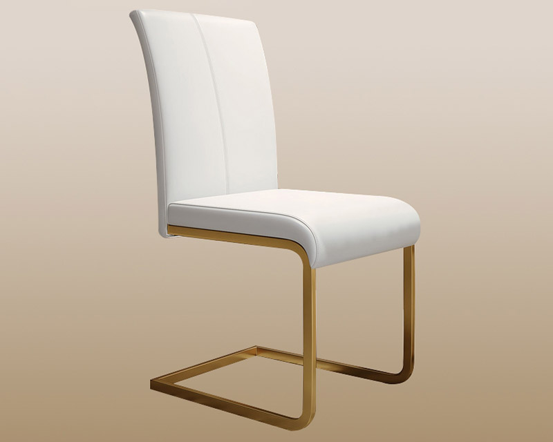 HMR Modern Dining Chairs with PU Leather Upholstery (Set of 2) - White