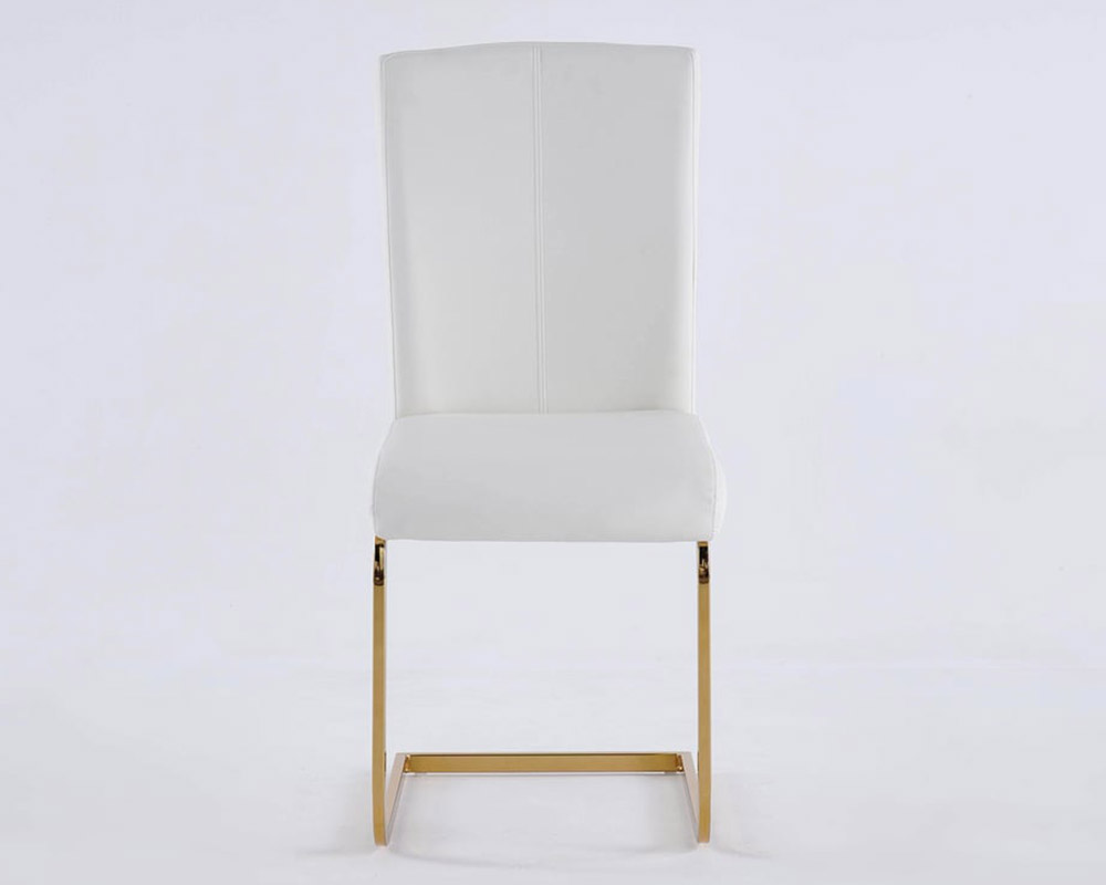 HMR Modern Dining Chairs with PU Leather Upholstery (Set of 2) - White