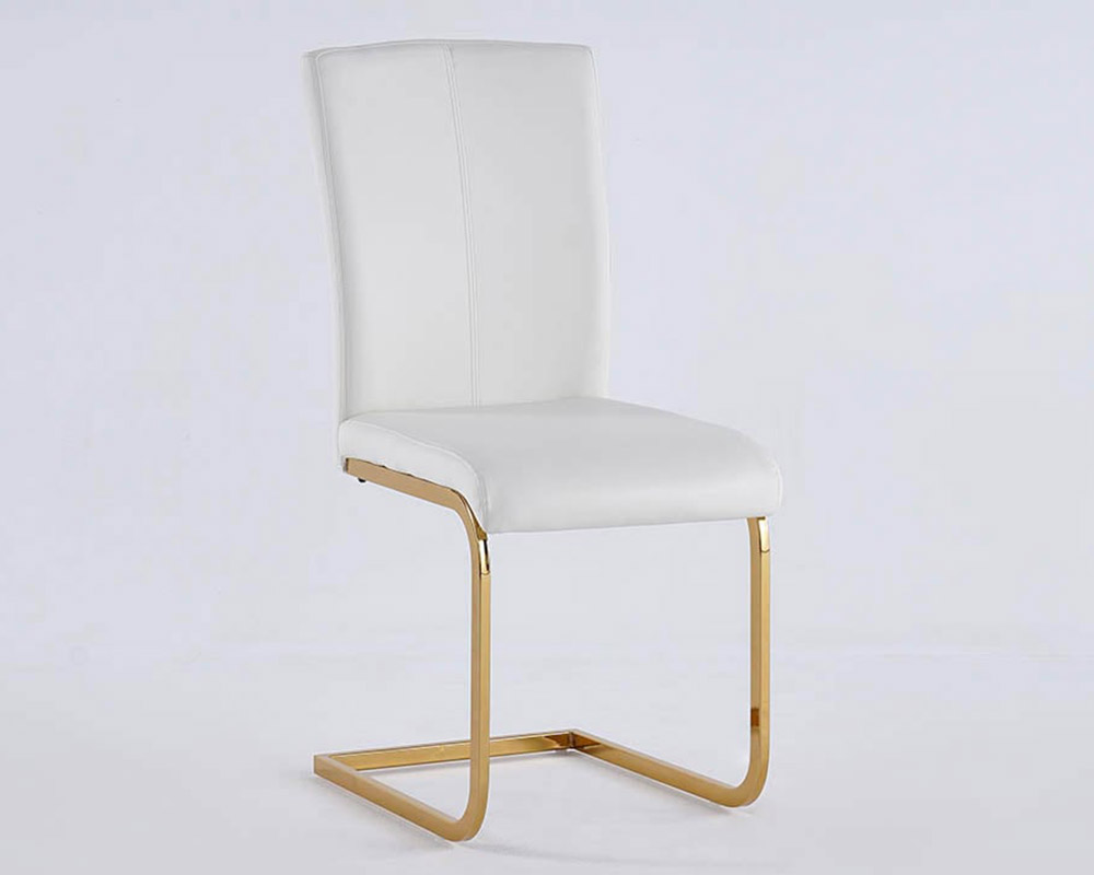 HMR Modern Dining Chairs with PU Leather Upholstery (Set of 2) - White