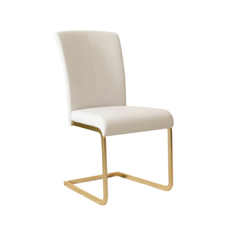 HMR Modern Dining Chairs with PU Leather Upholstery (Set of 4) - White