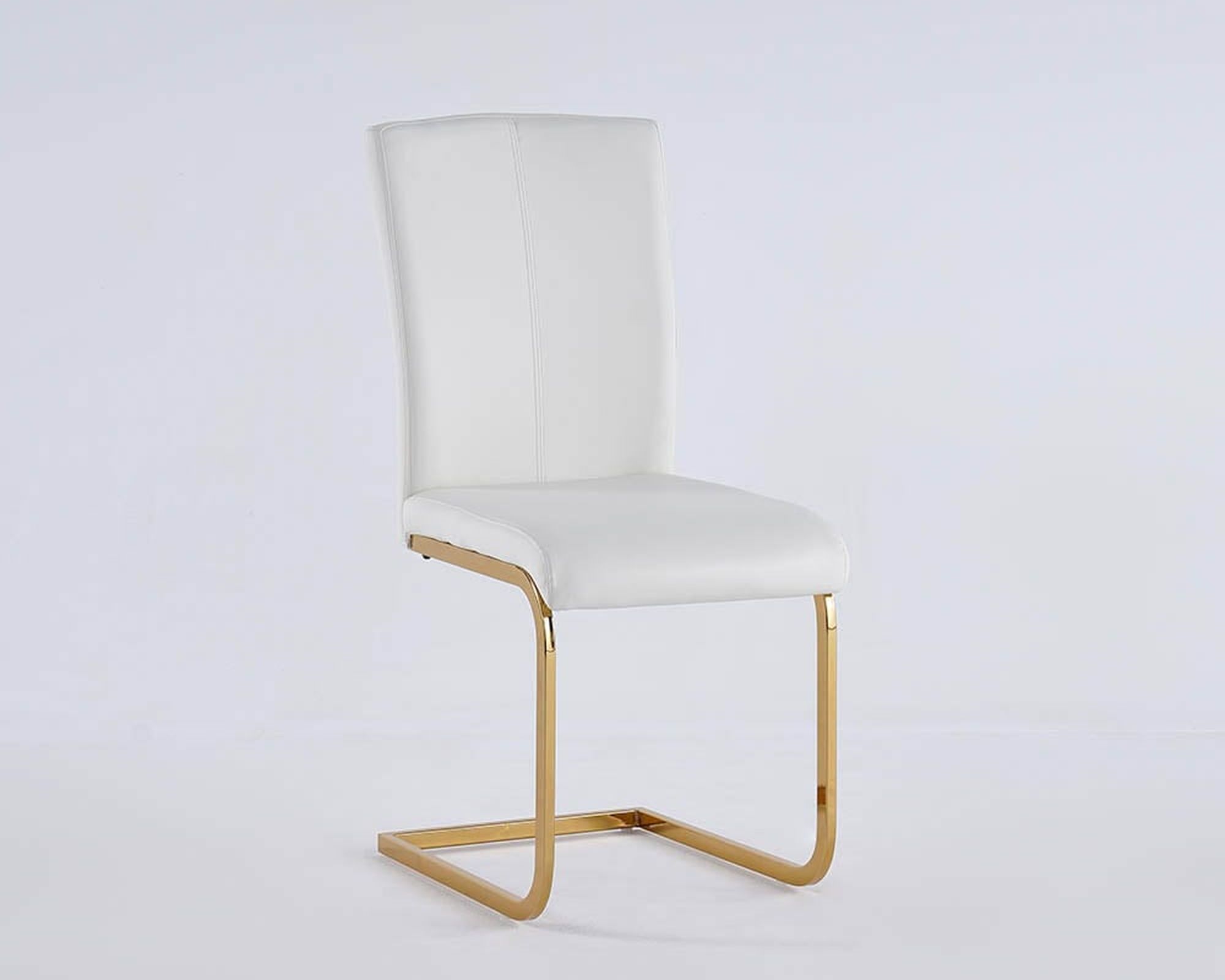 HMR Modern Dining Chairs with PU Leather Upholstery (Set of 4) - White