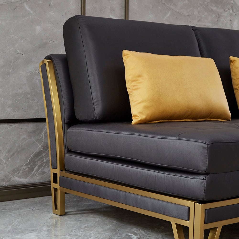 HMR - Convertible Sofa Bed Tufted Faux Leather Upholstery in 59.1"W