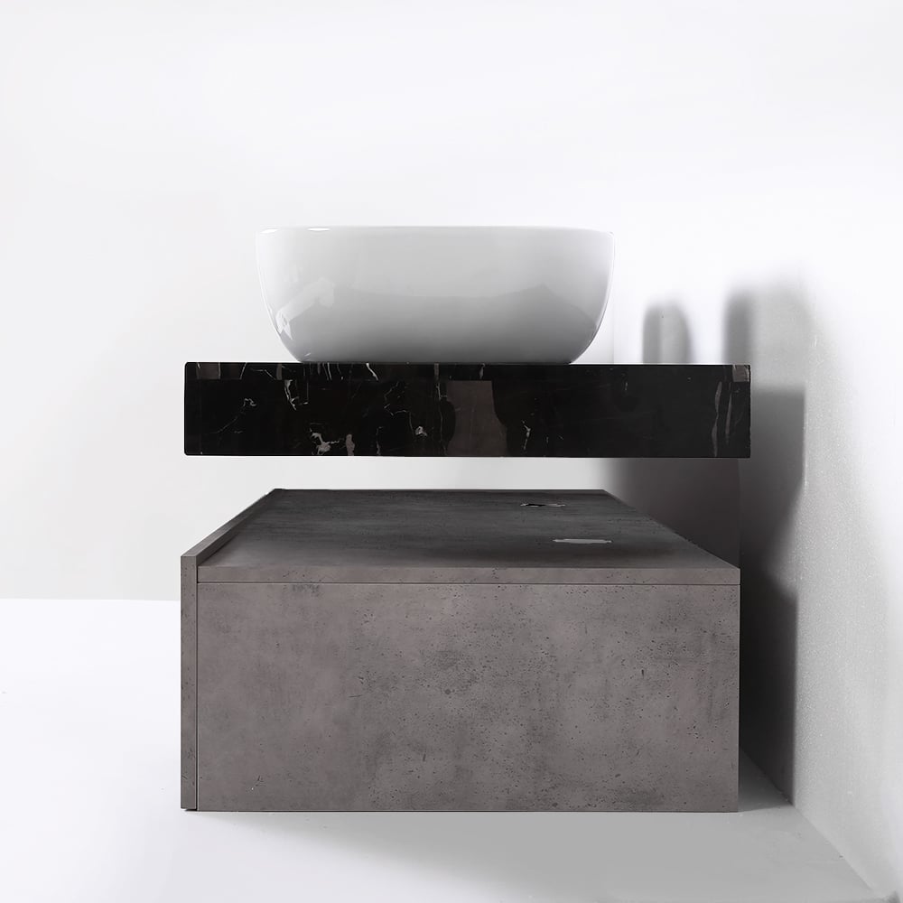 HMR - Modern 60" Floating Bathroom Vanity Set with Double Sinks