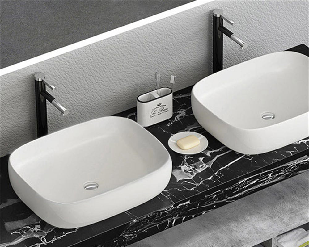 HMR - Modern 60" Floating Bathroom Vanity Set with Double Sinks