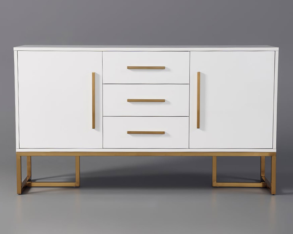HMR Stovf Series Modern 59" Sideboard Buffet with Drawers - White