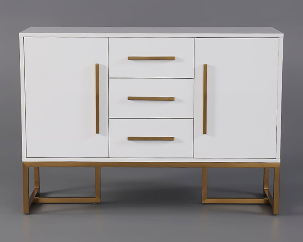 HMR Stovf Series Modern 47" Sideboard Buffet with Drawers - White