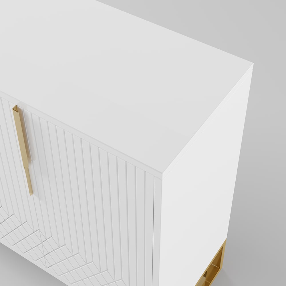 HMR Aro Series Modern 59.1" Affordable Sideboard with Storage - White
