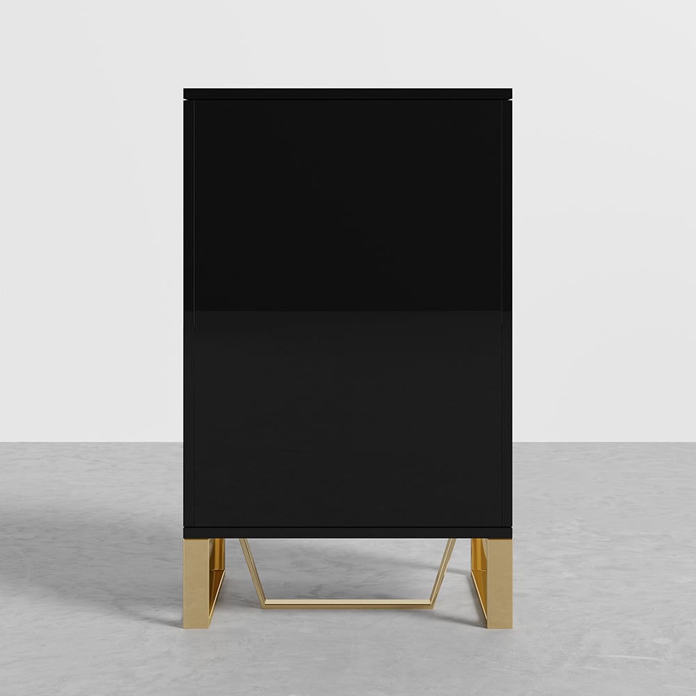 HMR Aro Series Shoe Cabinet - White/Black