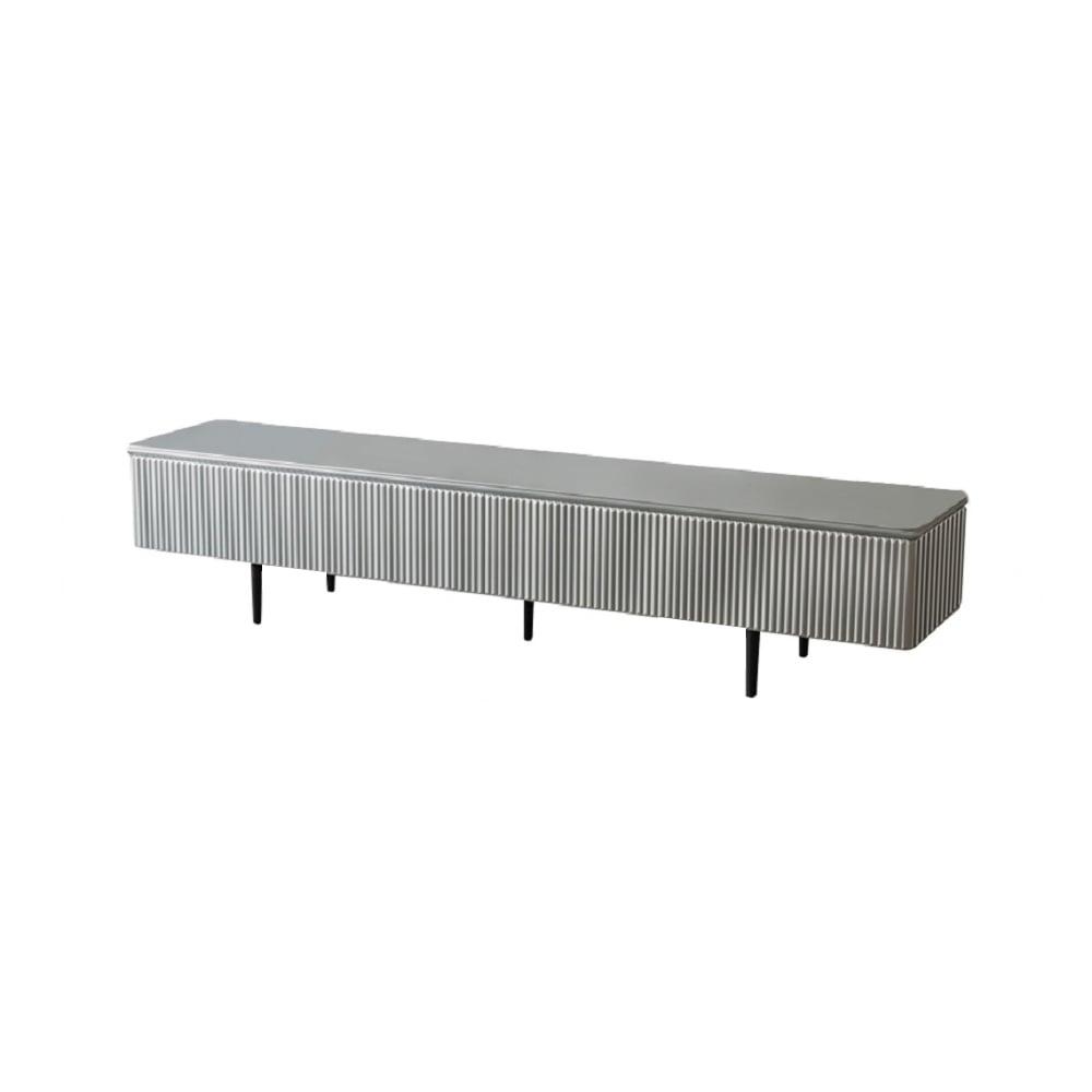 HMR Modern 70.9" TV Stand with Drawers Line Media Console with Black Metal Legs - Gray