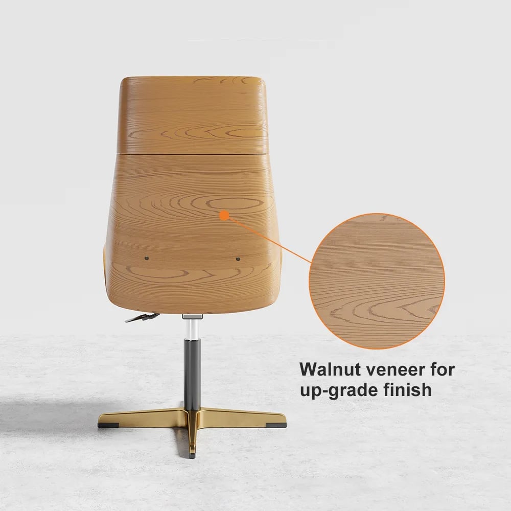HMR Modern Home Office Chair with Upholstered High Back - Beige, Leather