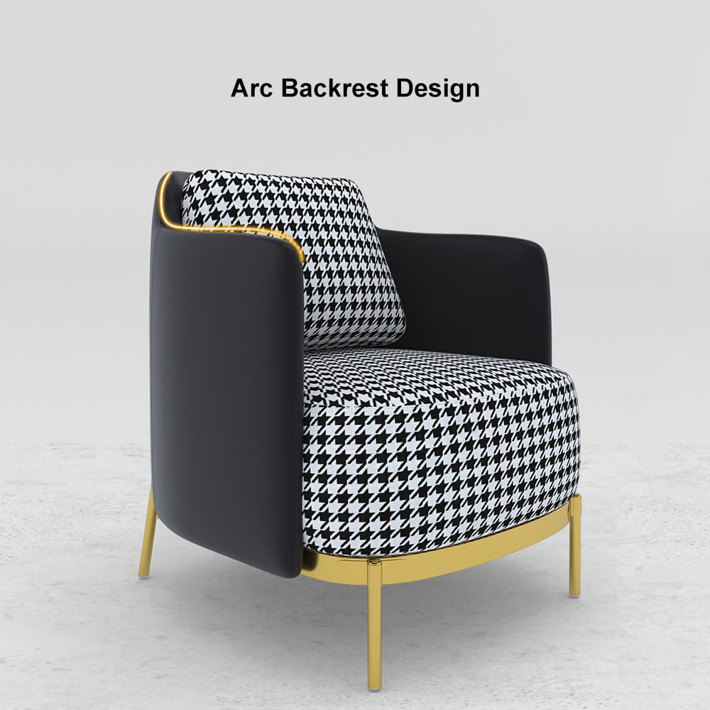 HMR Modern Accent Chair with Linen Upholstery - Black, Style B