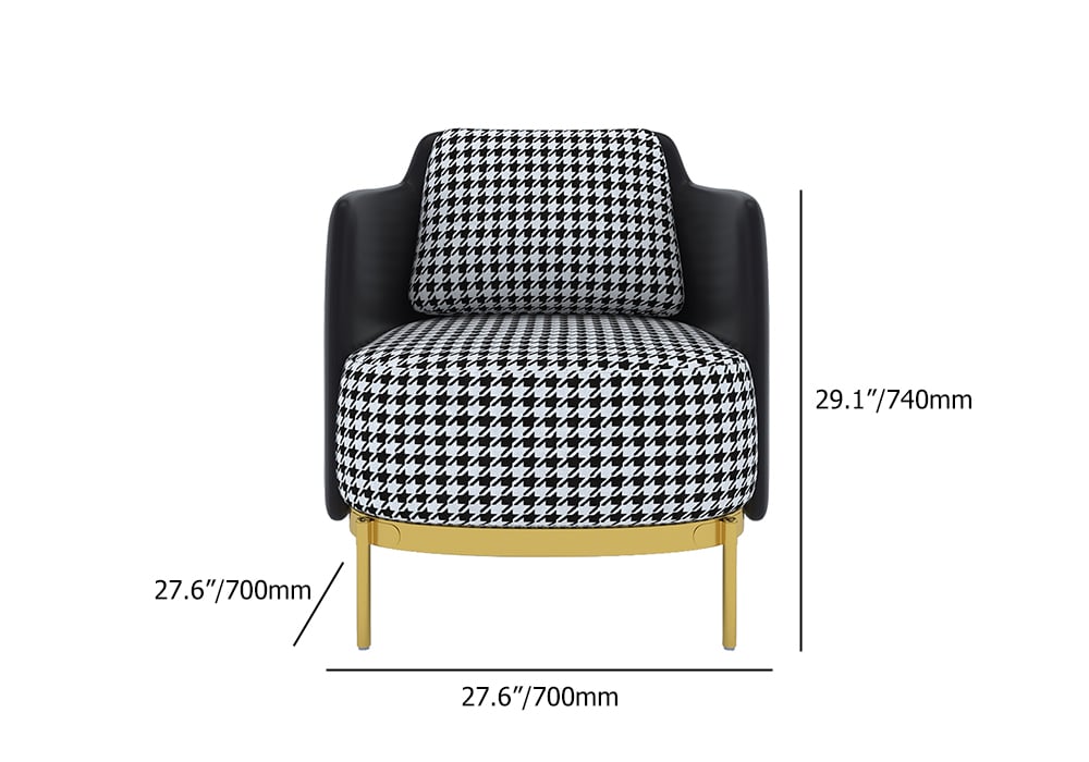 HMR Modern Accent Chair with Linen Upholstery - Black, Style B