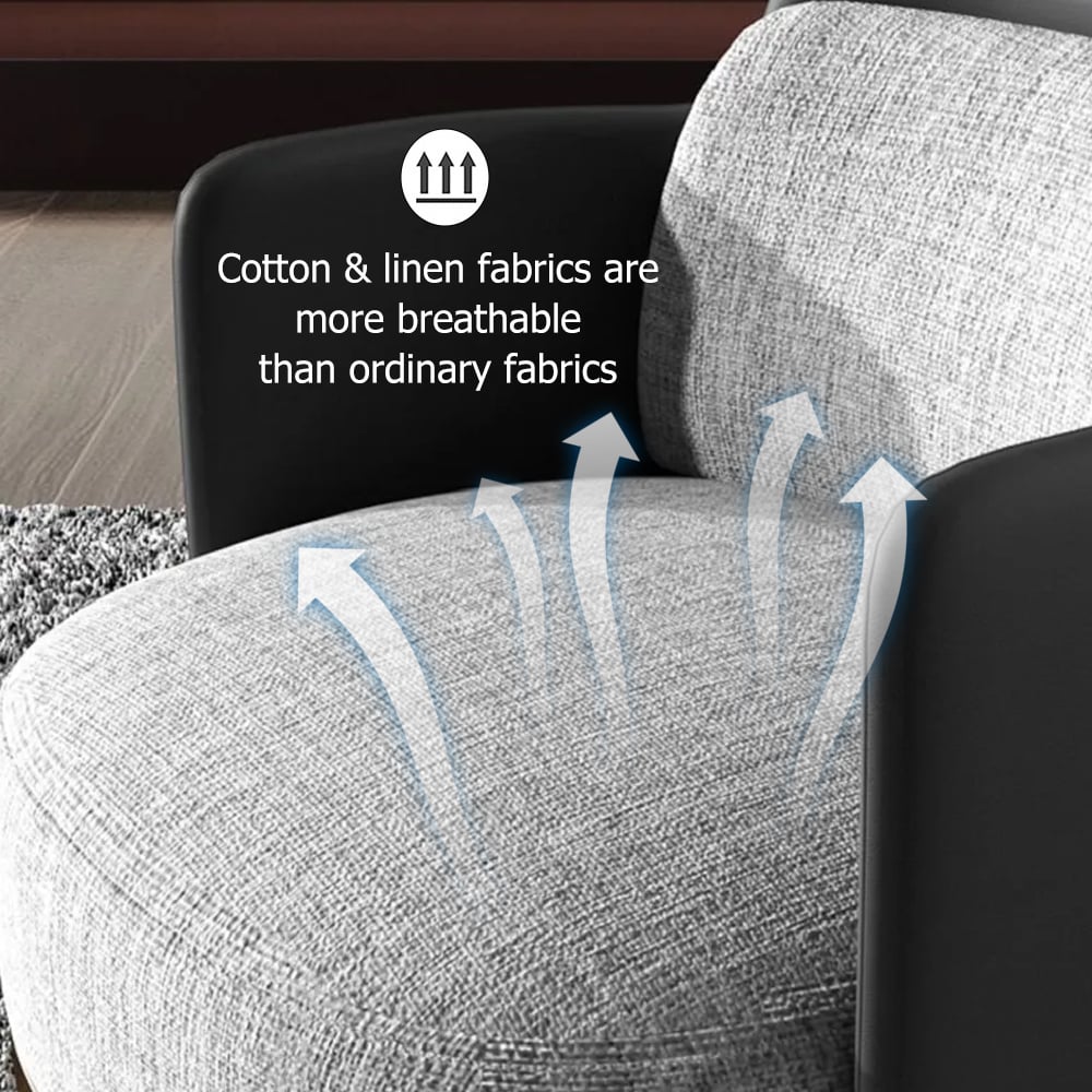 HMR Modern Accent Chair with Linen Upholstery - Black/Gray, Style C