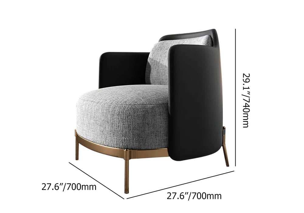 HMR Modern Accent Chair with Linen Upholstery - Black/Gray, Style C