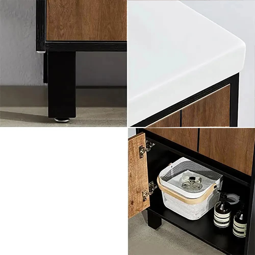 HMR - 36" Free-Standing Bathroom Vanity with Single Sink and Drawers in Rustic