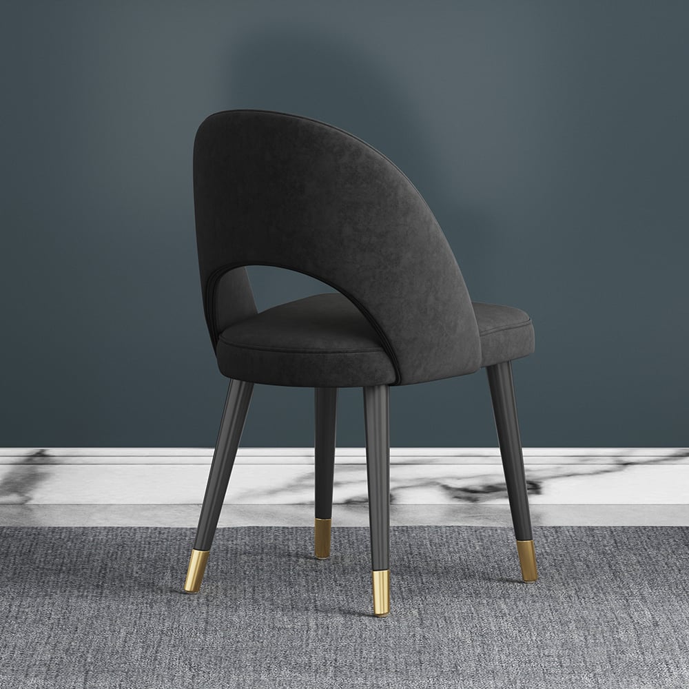 HMR - Modern Dining Chairs with Velvet Upholstery (Set of 2)