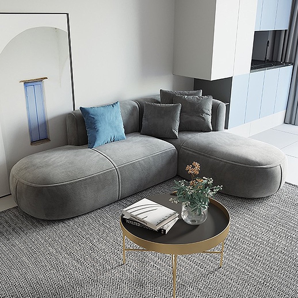 HMR - Modern 104'' L-Shaped Corner Sectional with Pillows