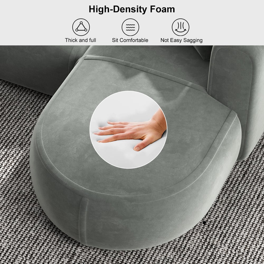 HMR Modern 104'' L-Shaped Corner Sectional with Pillows - Gray