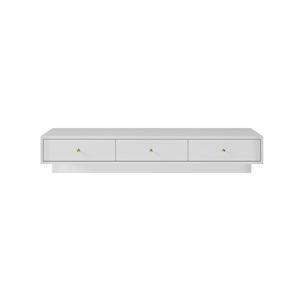 HMR - Floating Desk with Drawers Wall Mounted in White