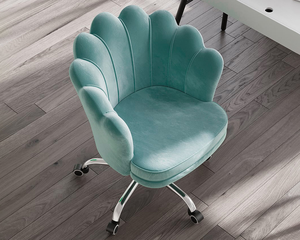HMR Modern Adjustable Swivel Office Chair with Wheels - Blue