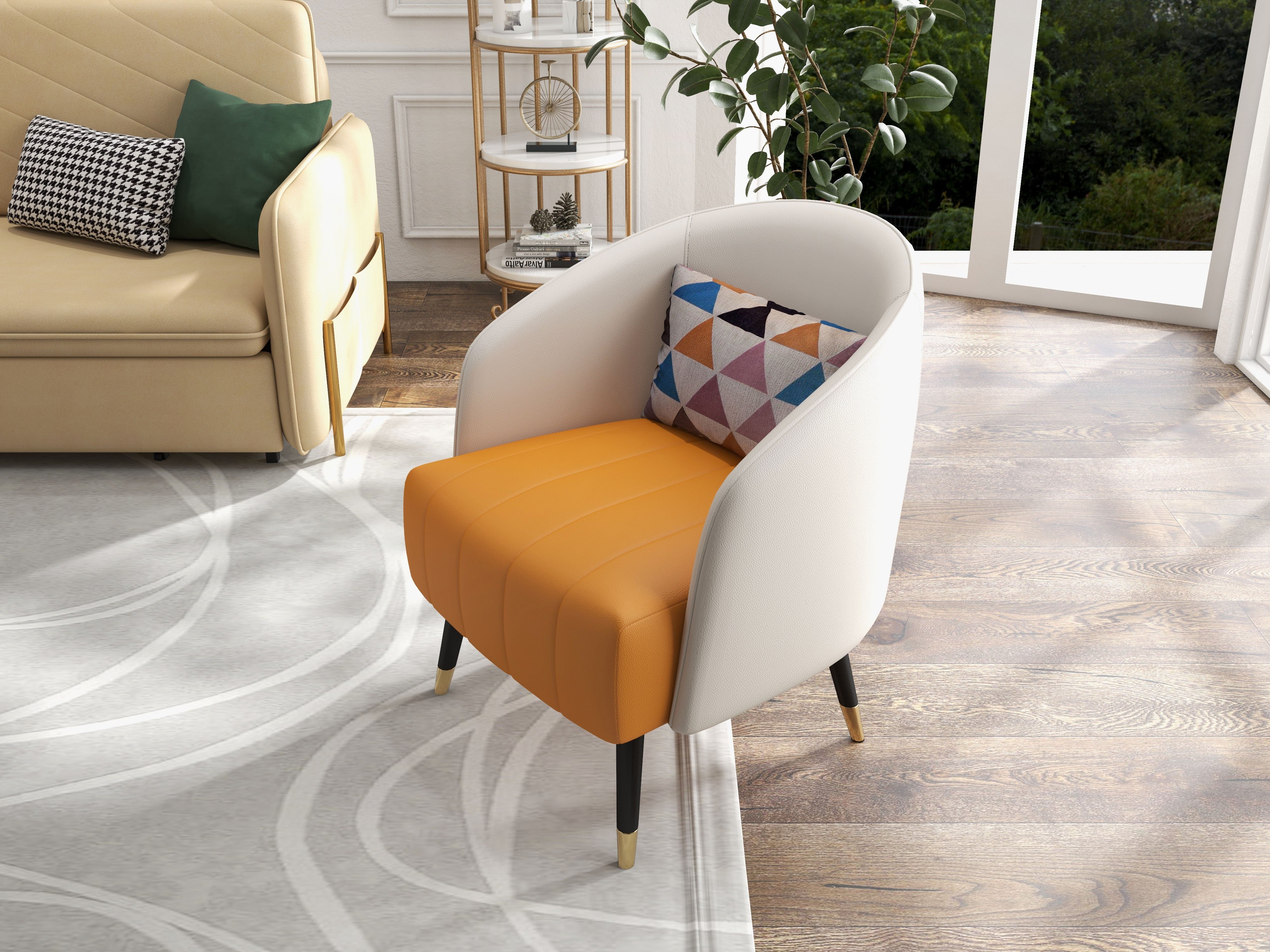 HMR King 3-Seater Sleeper Sofa - Beige, Velvet
