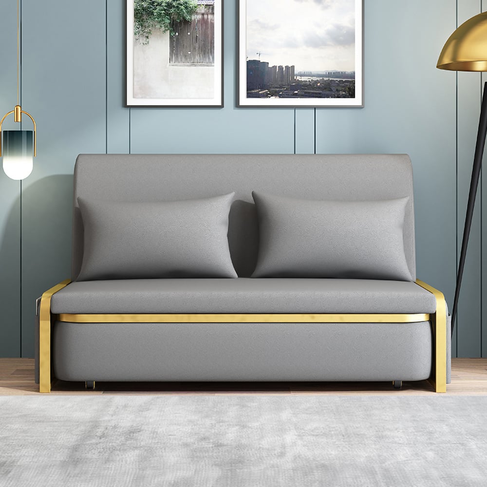 HMR - Sofa Upholstered Convertible Leath-Aire in 60.2"W