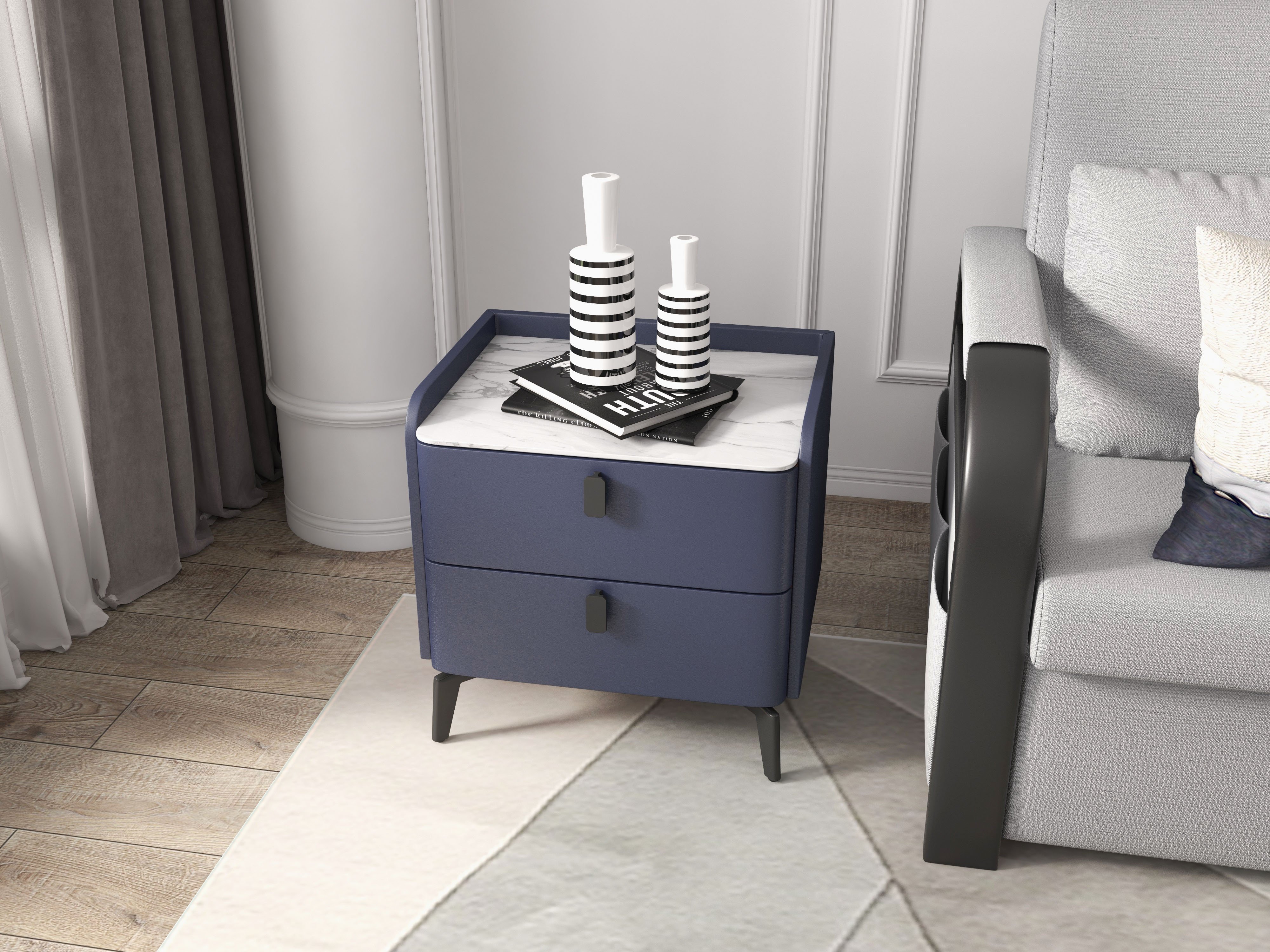 HMR - Full Sleeper Linen Upholstered Convertible with Storage in 75.6"L