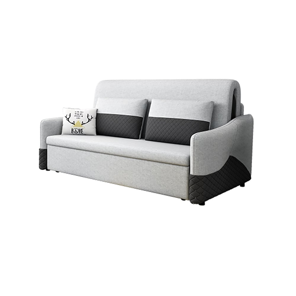 HMR - Rolla Upholstered Convertible Sofa with Storage in 78"L, Light Gray