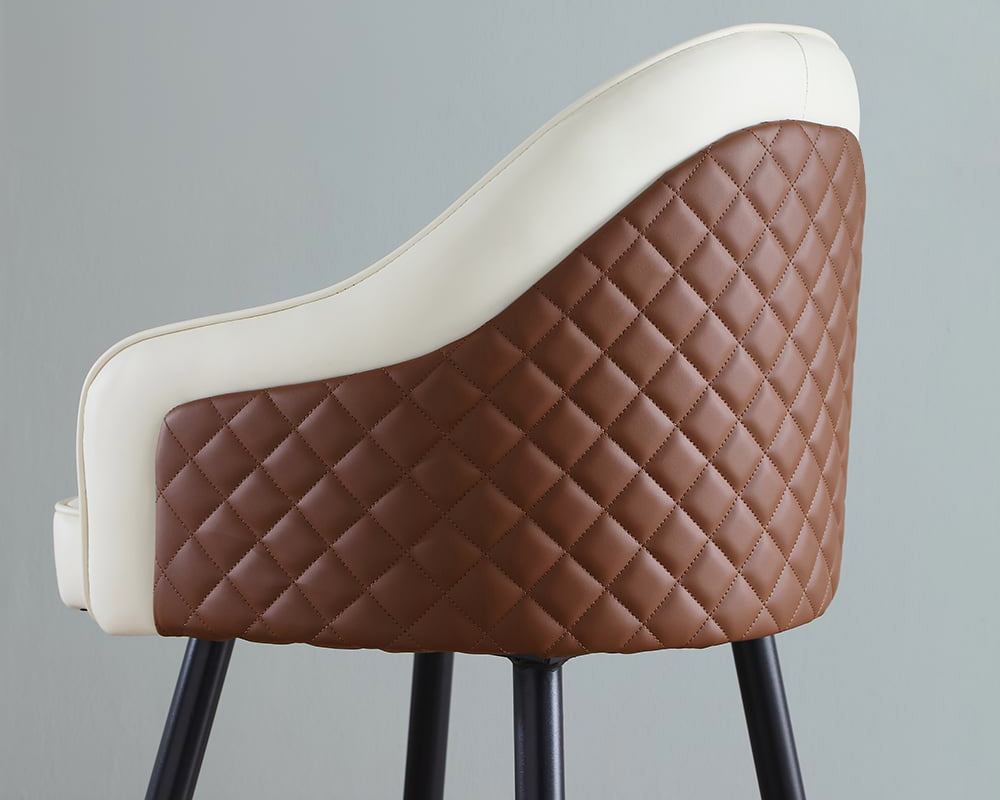 HMR Modern Counter Stools with PU Leather Upholstery - Beige